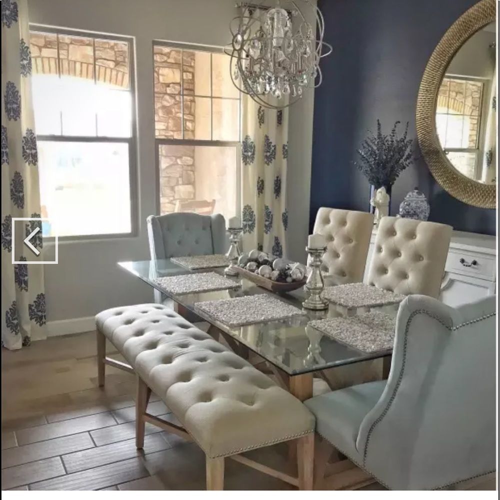 Like new Ballard designs drapes 4 108”long Bingham Printed Damask Draper… - Picture 6 of 12